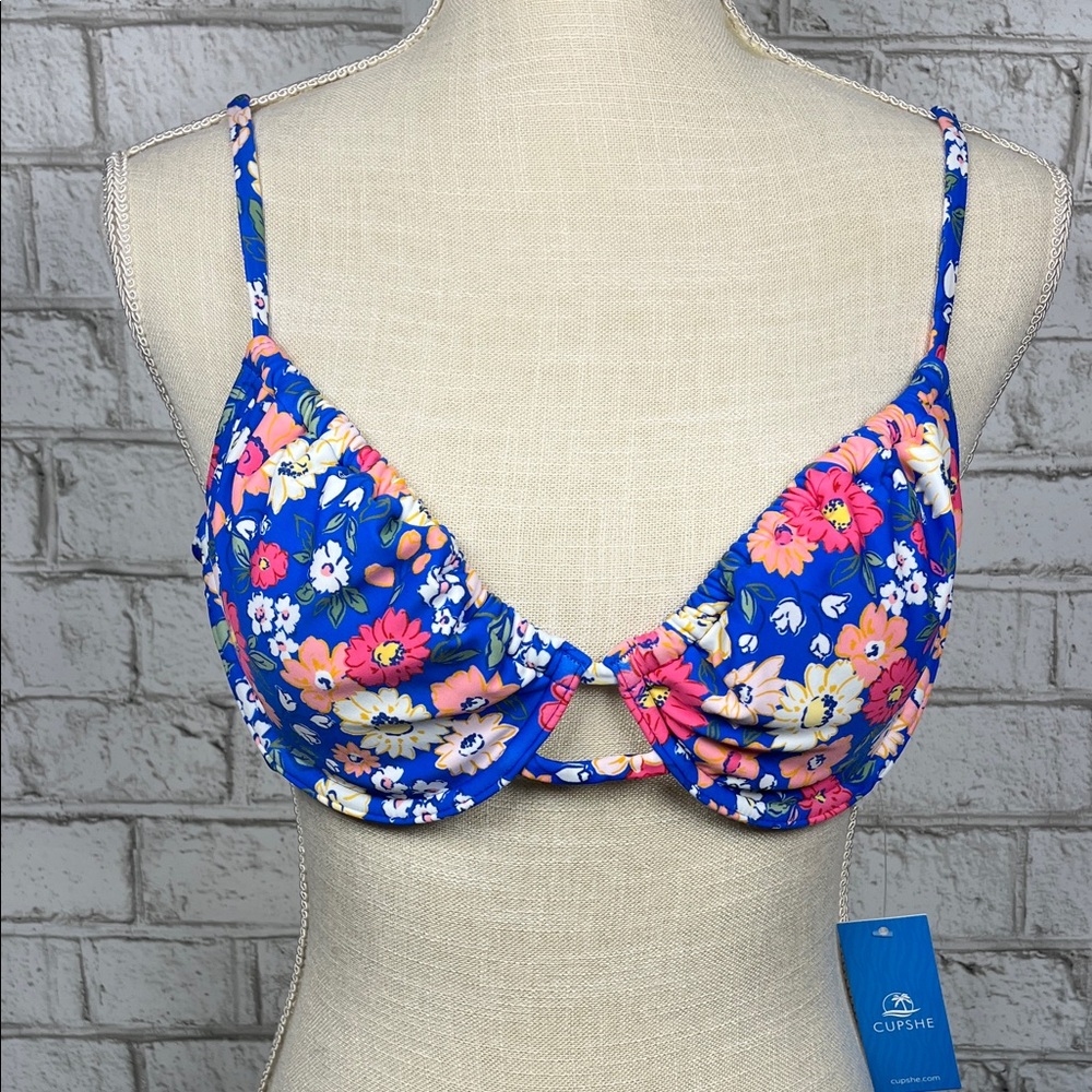 Cupshe Floral Blue Bikini Set - Picture 3 of 11